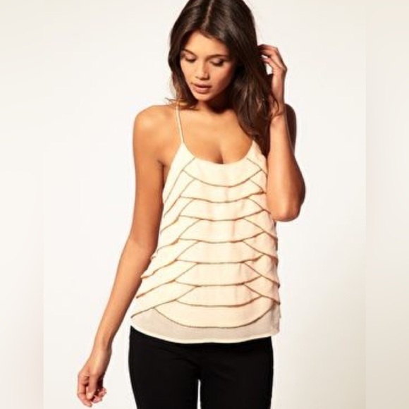 ASOS Pale Pink layered camisole top Size Large - Picture 1 of 6